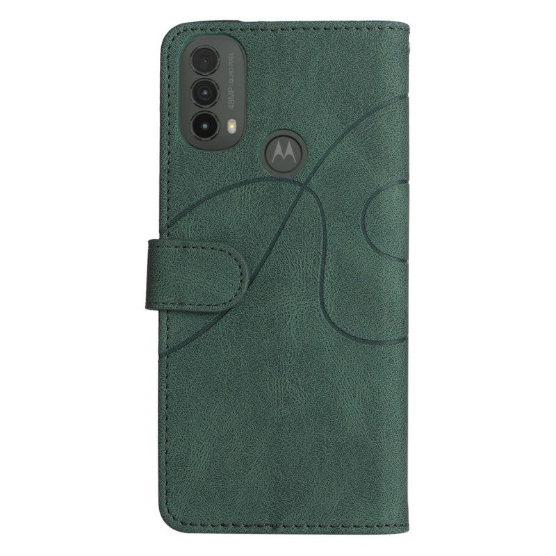 Kotelot Moto E40 / E30 / E20 Kaksisävyinen Signature Faux Leather