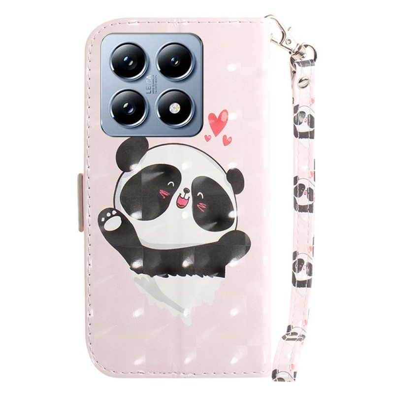 Kotelot Xiaomi 14t Panda Love Hihnalla Suojakuori