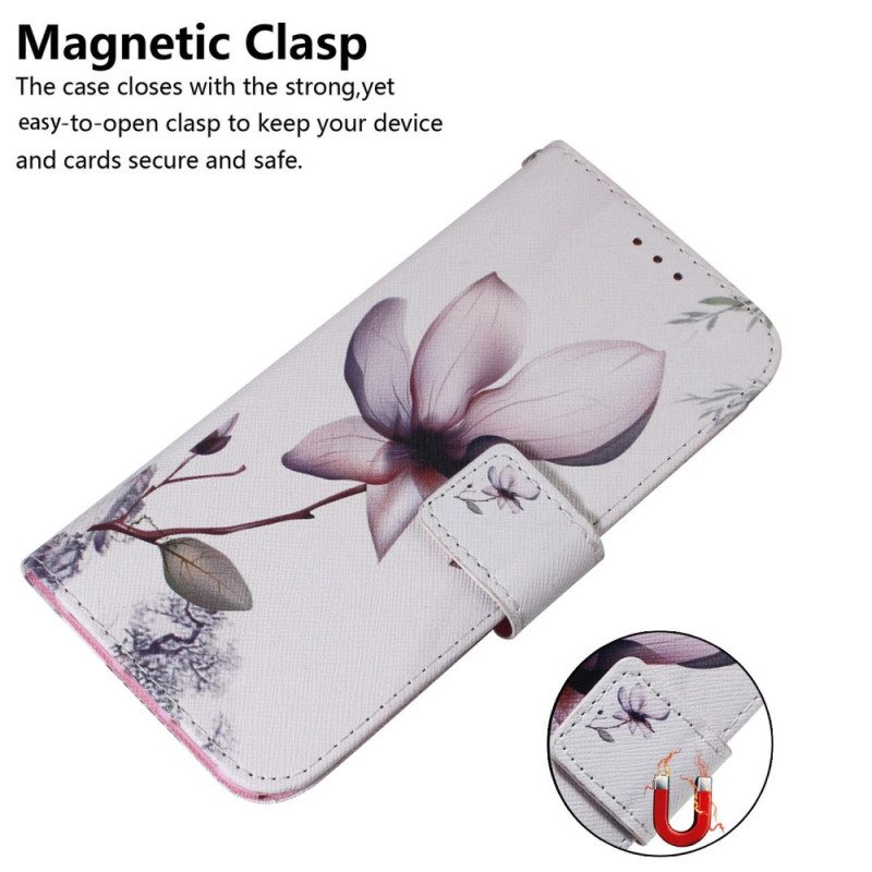 Flip Case Xiaomi Redmi 10A Vaaleanpunainen Kukka