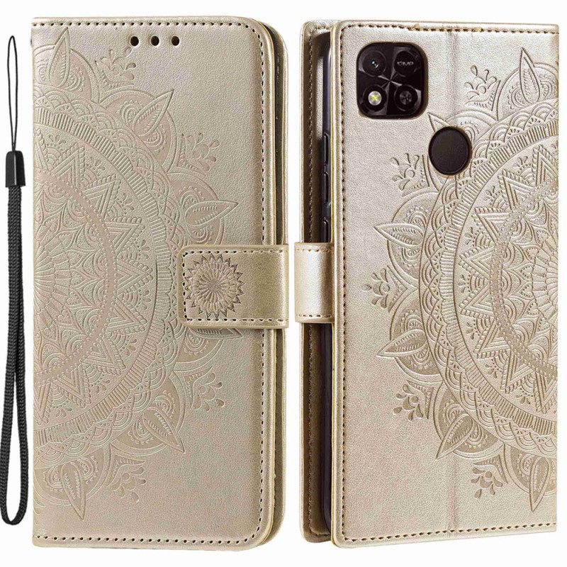 Kotelot Xiaomi Redmi 10A Mandala-aurinko Kaulanauhalla