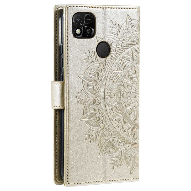 Kotelot Xiaomi Redmi 10A Mandala-aurinko Kaulanauhalla