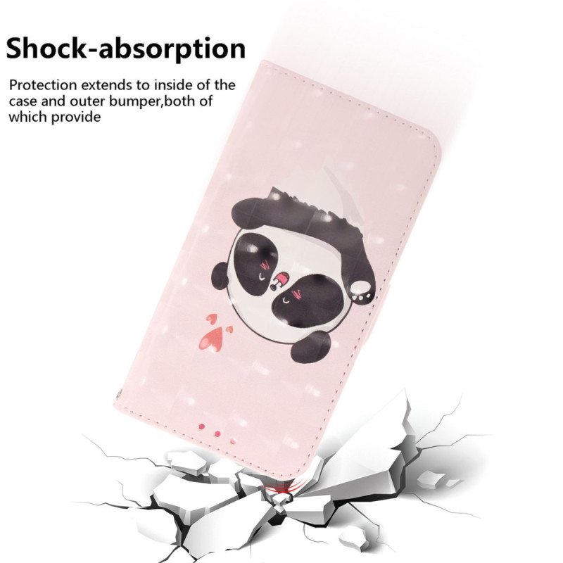 Kotelot Xiaomi Redmi 10A Suojaketju Kuori Panda Love With Lanyard