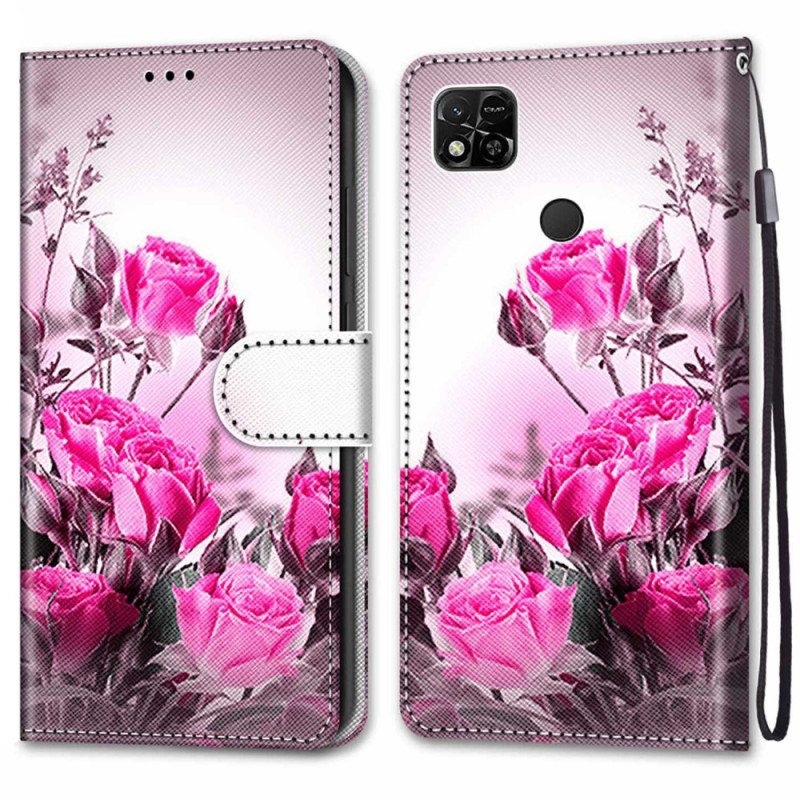 Kotelot Xiaomi Redmi 10A Suojaketju Kuori Strap Roses