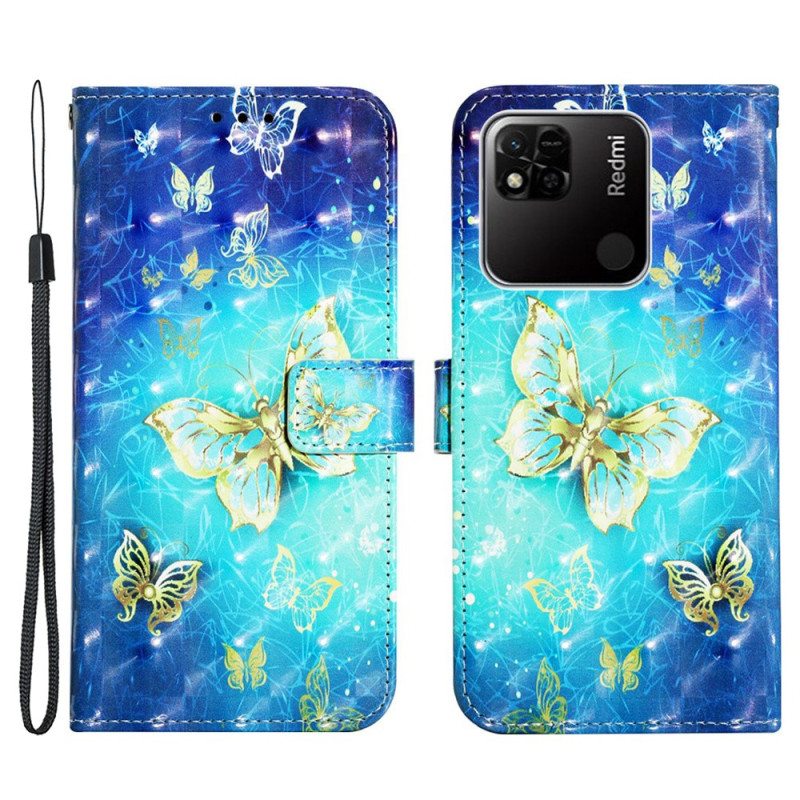 Kotelot Xiaomi Redmi 10A Suojaketju Kuori Strappy Flying Butterflies