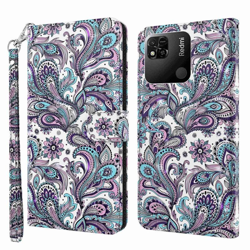 Kotelot Xiaomi Redmi 10A Suojaketju Kuori Strappy Paisley -kuvio