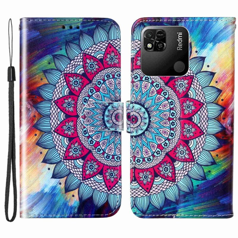 Kotelot Xiaomi Redmi 10A Suojaketju Kuori Värikäs Strappy Mandala