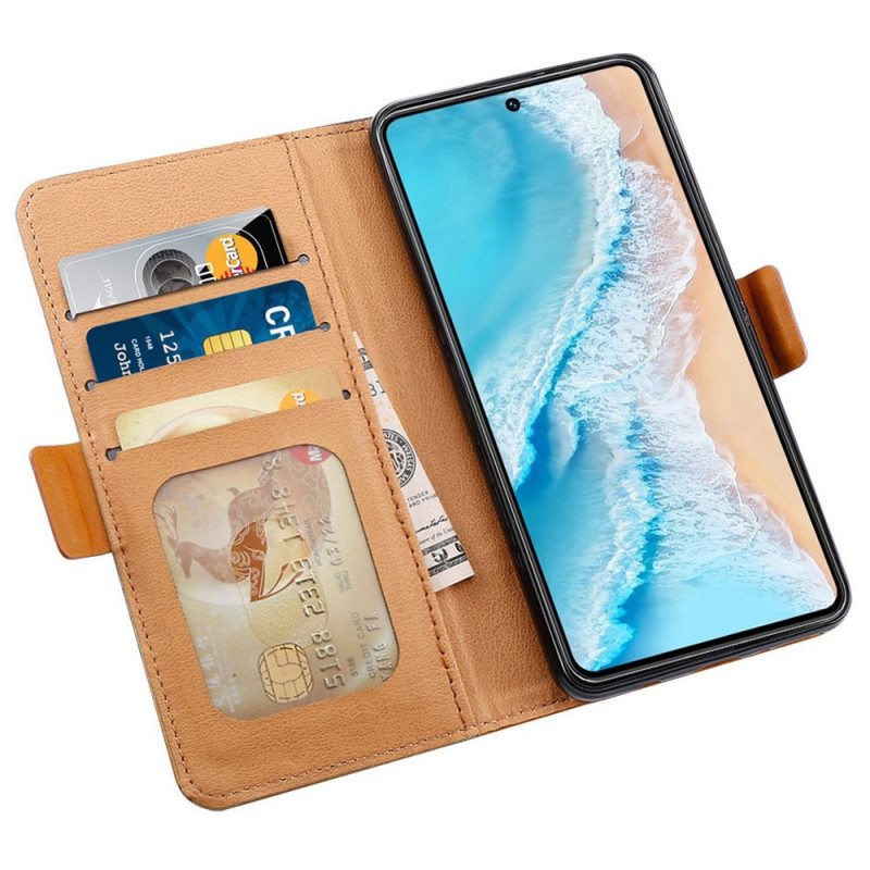 Flip Case Vivo X80 Pro Kangas- Ja Nahkaefekti