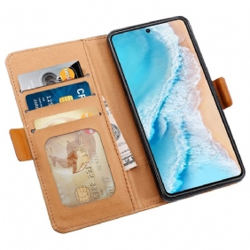 Flip Case Vivo X80 Pro Kangas- Ja Nahkaefekti