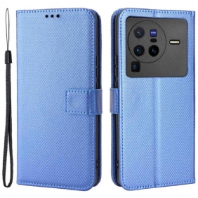 Flip Case Vivo X80 Pro Suojaketju Kuori Hiilikuituhihna