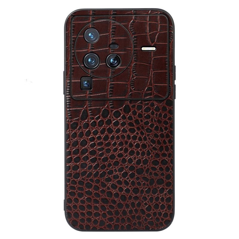 Kuori Vivo X80 Pro Aito Crocodile Texture -nahka