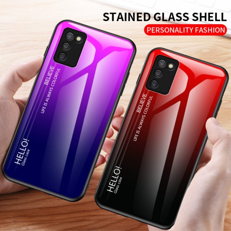 Case Samsung Galaxy A03s Karkaistu Lasi Hello