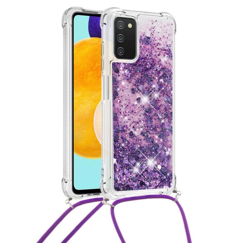 Case Samsung Galaxy A03s Paljetteja Kiristysnyörillä