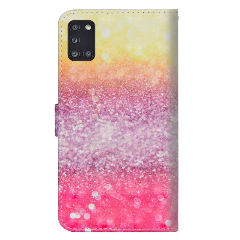 Kotelot Samsung Galaxy A31 Magenta Glitter Gradientti