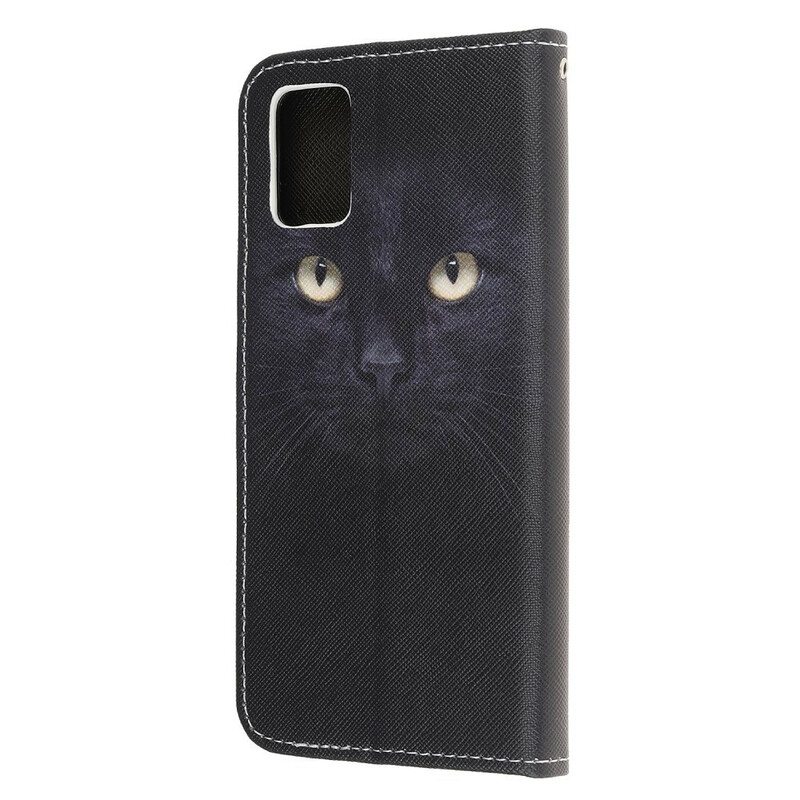 Kotelot Samsung Galaxy A31 Suojaketju Kuori Strappy Black Cat Eyes