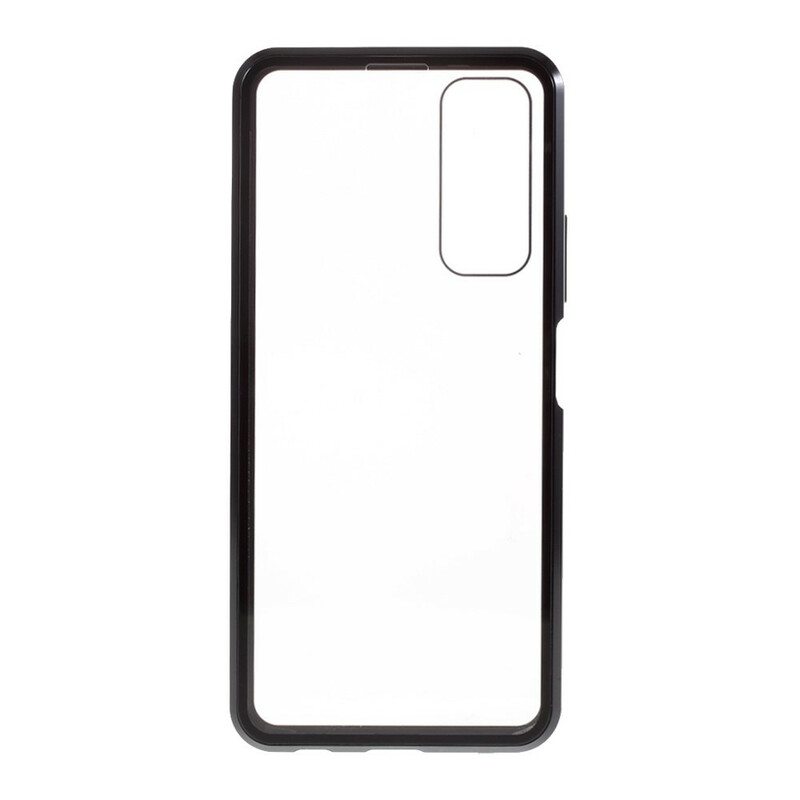 Case Huawei P Smart 2021 Edessä Ja Takana Karkaistua Lasia Ja Metallia