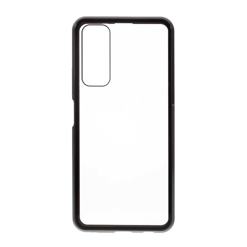 Case Huawei P Smart 2021 Edessä Ja Takana Karkaistua Lasia Ja Metallia