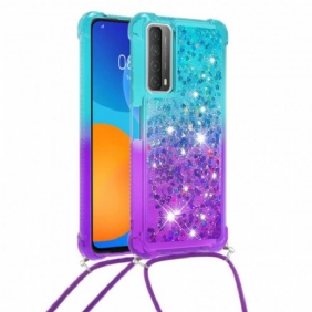 Case Huawei P Smart 2021 Silikonipaljetteja Ja Johto