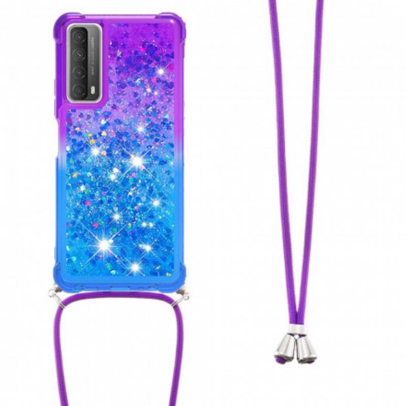 Case Huawei P Smart 2021 Silikonipaljetteja Ja Johto