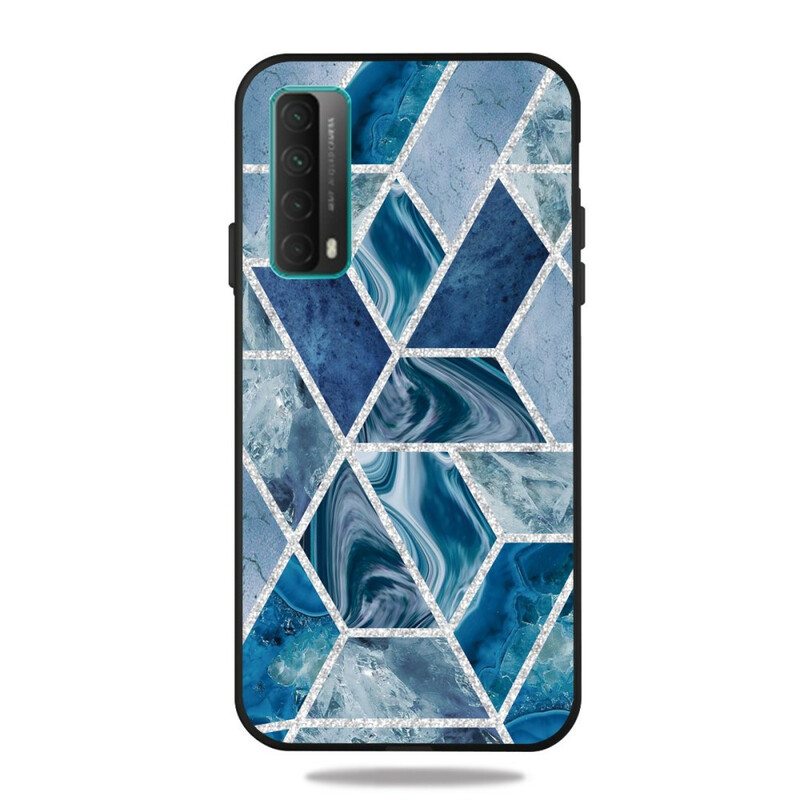 Case Huawei P Smart 2021 Tumma Geometrinen Marmori