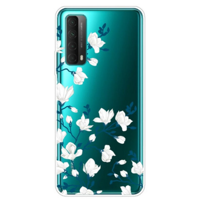 Case Huawei P Smart 2021 Valkoiset Kukat