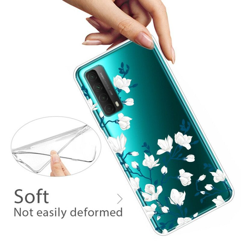 Case Huawei P Smart 2021 Valkoiset Kukat