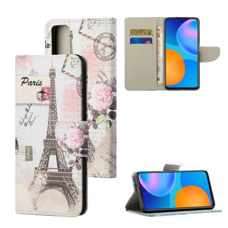 Flip Case Huawei P Smart 2021 Retro Eiffel-torni