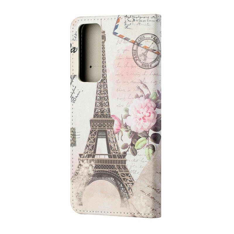 Flip Case Huawei P Smart 2021 Retro Eiffel-torni