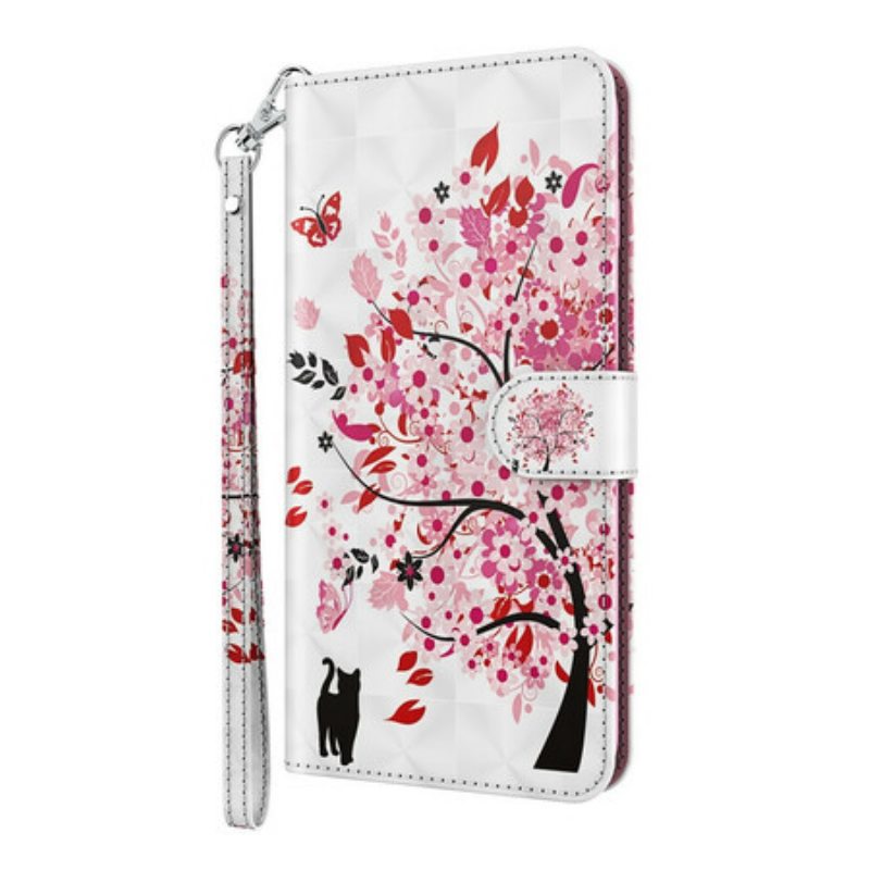 Flip Case Huawei P Smart 2021 Vaaleanpunainen Puu