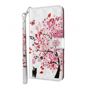 Flip Case Huawei P Smart 2021 Vaaleanpunainen Puu