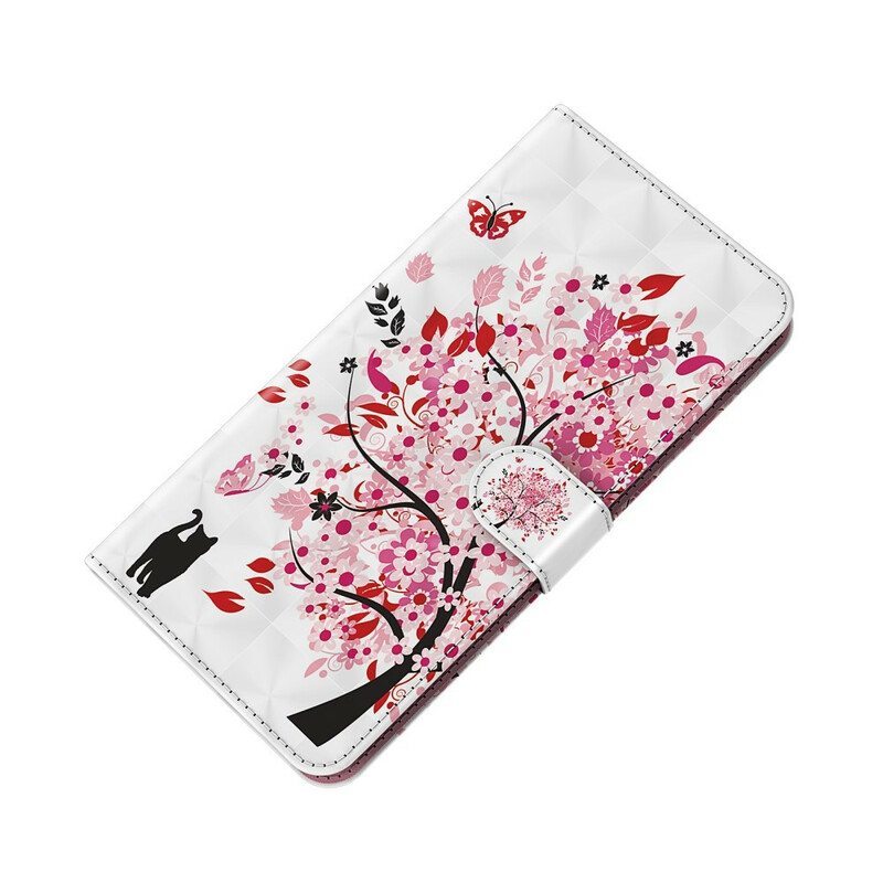 Flip Case Huawei P Smart 2021 Vaaleanpunainen Puu