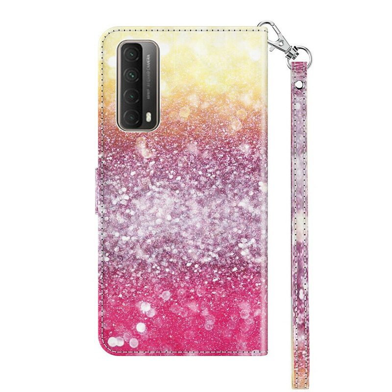 Kotelot Huawei P Smart 2021 Magenta Glitter Gradientti