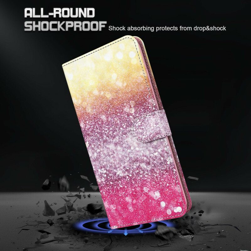 Kotelot Huawei P Smart 2021 Magenta Glitter Gradientti