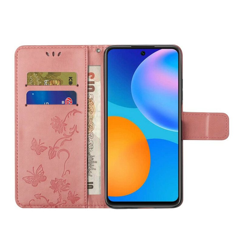 Kotelot Huawei P Smart 2021 Suojaketju Kuori Strap Kukat