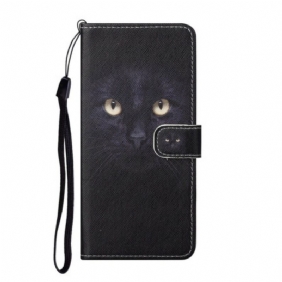 Kotelot Huawei P Smart 2021 Suojaketju Kuori Strappy Black Cat Eyes