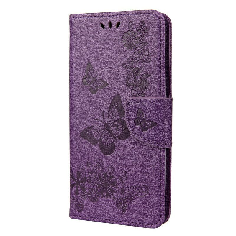 Flip Case Huawei Y6p Vain Perhosia Kaulanauhalla