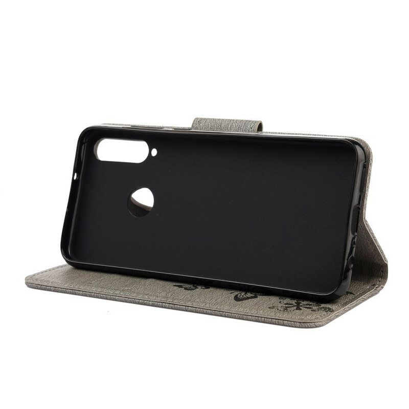 Flip Case Huawei Y6p Vain Perhosia Kaulanauhalla