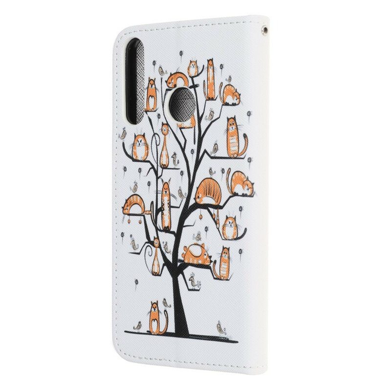 Kotelot Huawei Y6p Suojaketju Kuori Funky Cats Hihnalla