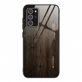 Case Samsung Galaxy Note 20 Wood Design Karkaistu Lasi