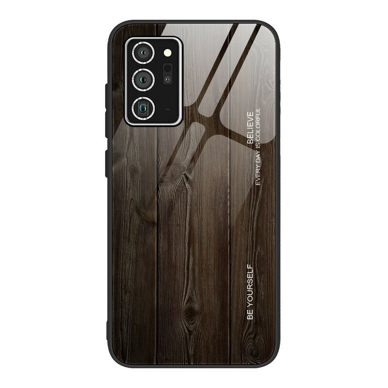 Case Samsung Galaxy Note 20 Wood Design Karkaistu Lasi