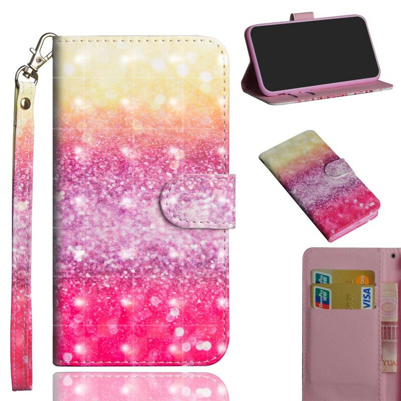 Flip Case Samsung Galaxy Note 20 Magenta Glitter Gradientti