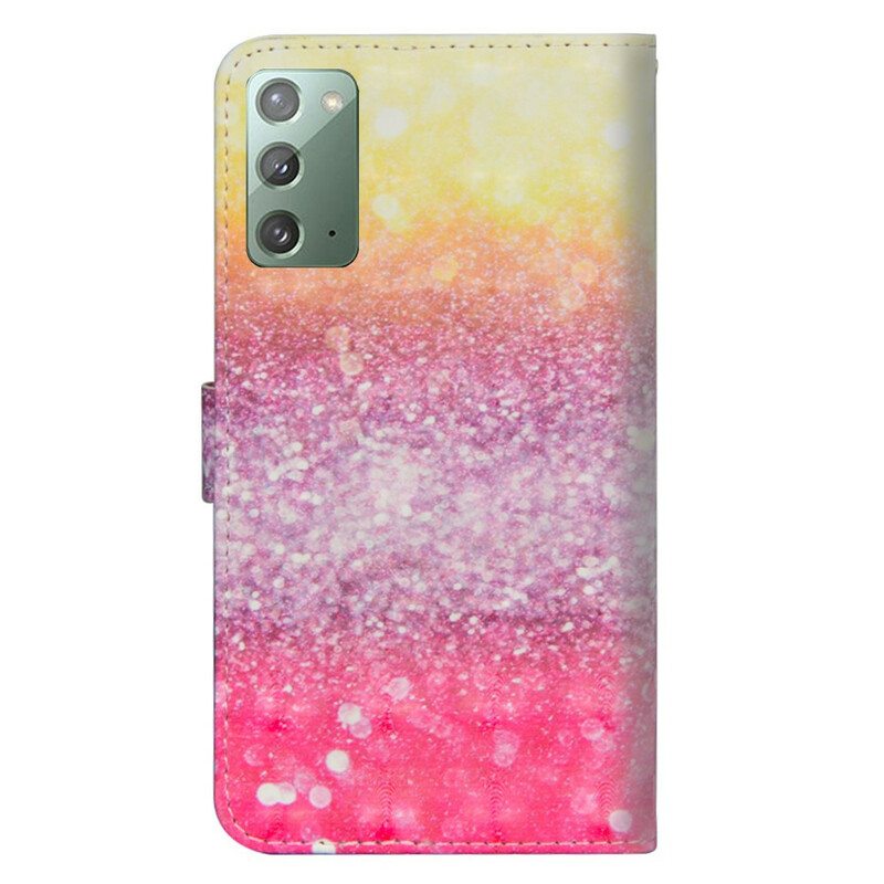 Flip Case Samsung Galaxy Note 20 Magenta Glitter Gradientti