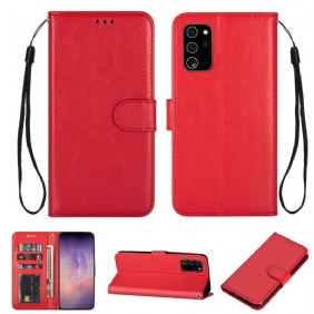 Flip Case Samsung Galaxy Note 20 Suojaketju Kuori Solid Color Series Strappy