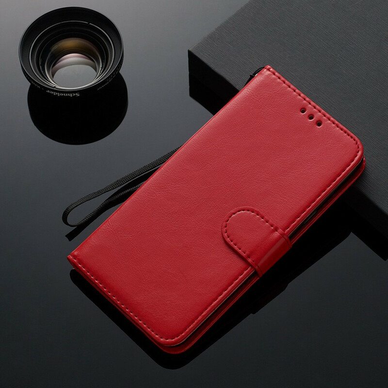 Flip Case Samsung Galaxy Note 20 Suojaketju Kuori Solid Color Series Strappy