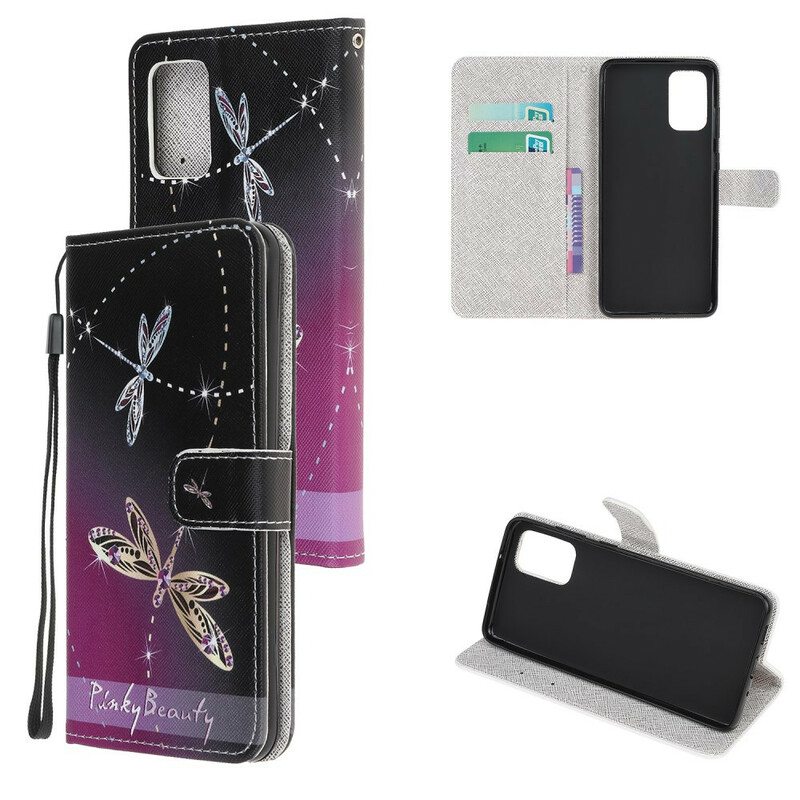 Kotelot Samsung Galaxy Note 20 Suojaketju Kuori Strappy Dragonflies