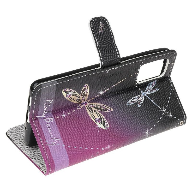 Kotelot Samsung Galaxy Note 20 Suojaketju Kuori Strappy Dragonflies