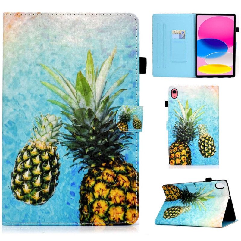 Flip Case iPad 10.9" (2022) Ananas Grafiikka