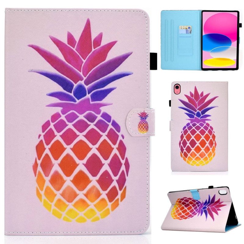 Nahkakotelo iPad 10.9" (2022) Värikäs Ananas