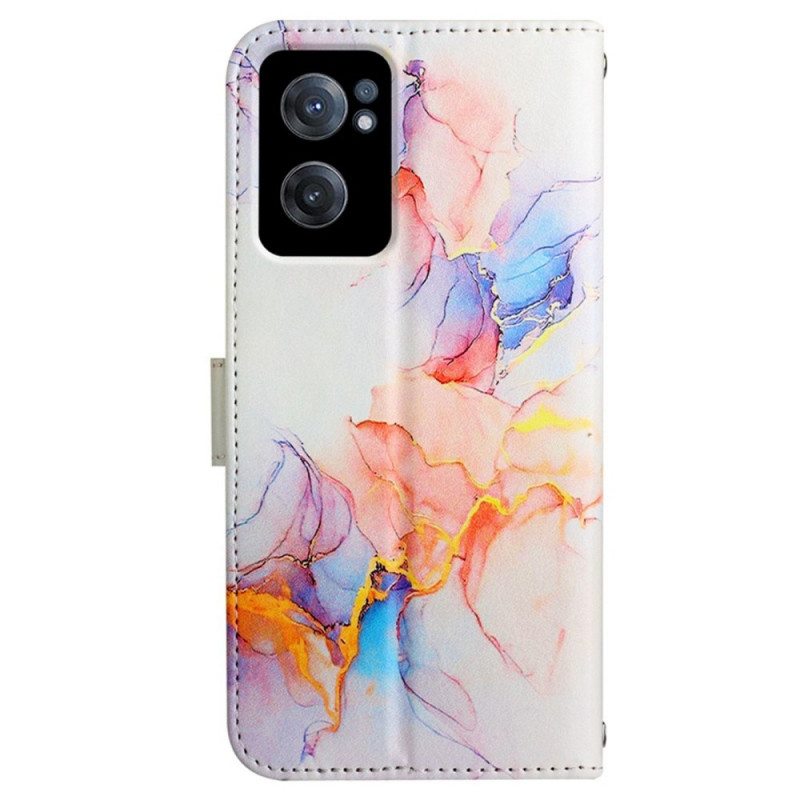 Flip Case OnePlus Nord CE 2 5G Suojaketju Kuori Strip Marble