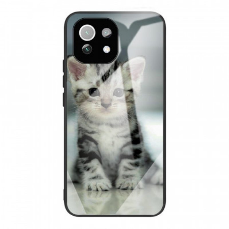 Case Xiaomi Mi 11 Lite 4G / 5G / 5G NE Kitten Karkaistu Lasi