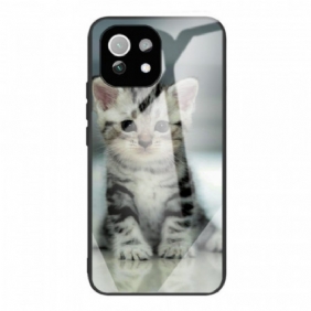 Case Xiaomi Mi 11 Lite 4G / 5G / 5G NE Kitten Karkaistu Lasi